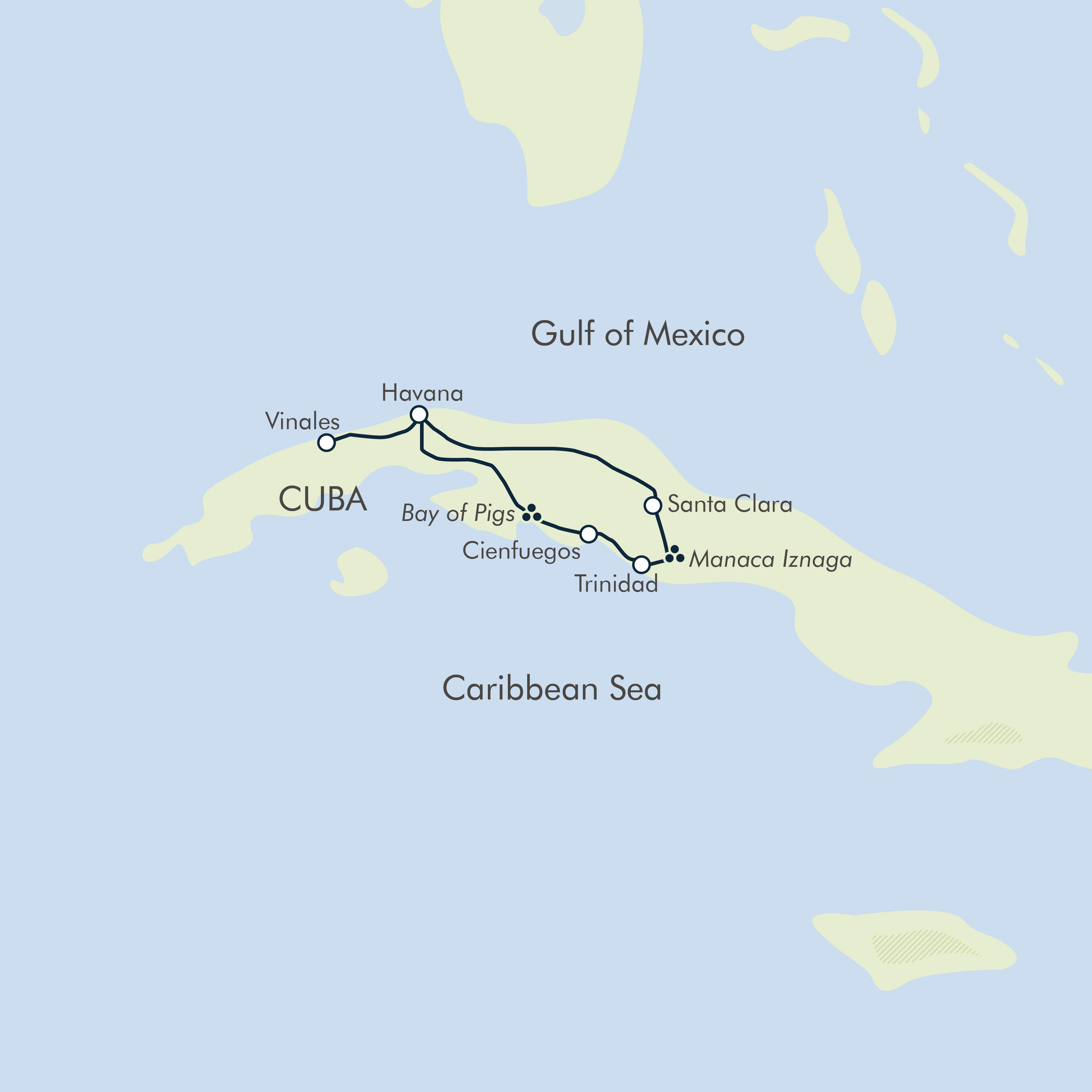 tourhub | Exodus | A Taste of Cuba | Tour Map