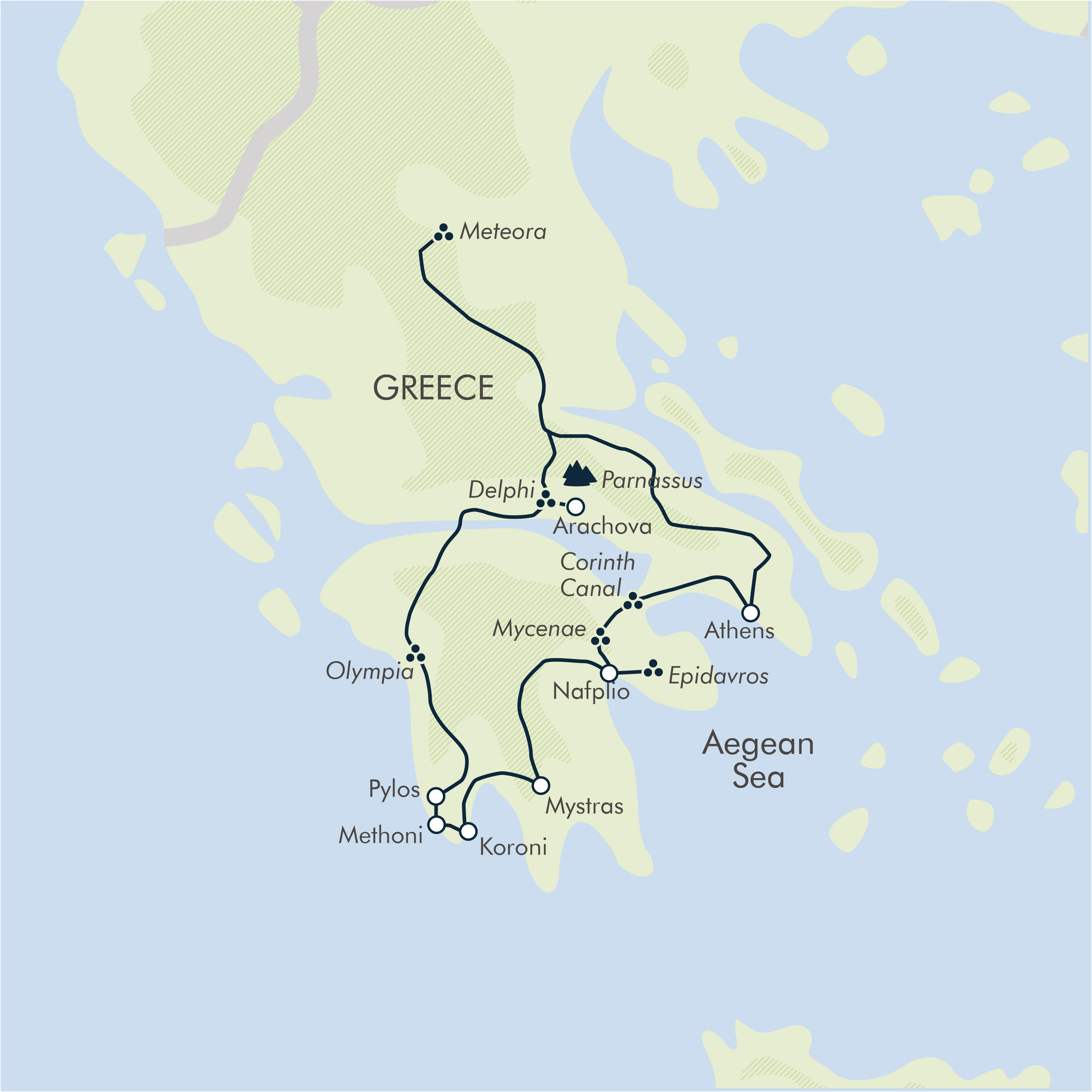 tourhub | Exodus Adventure Travels | Highlights of Ancient Greece | Tour Map