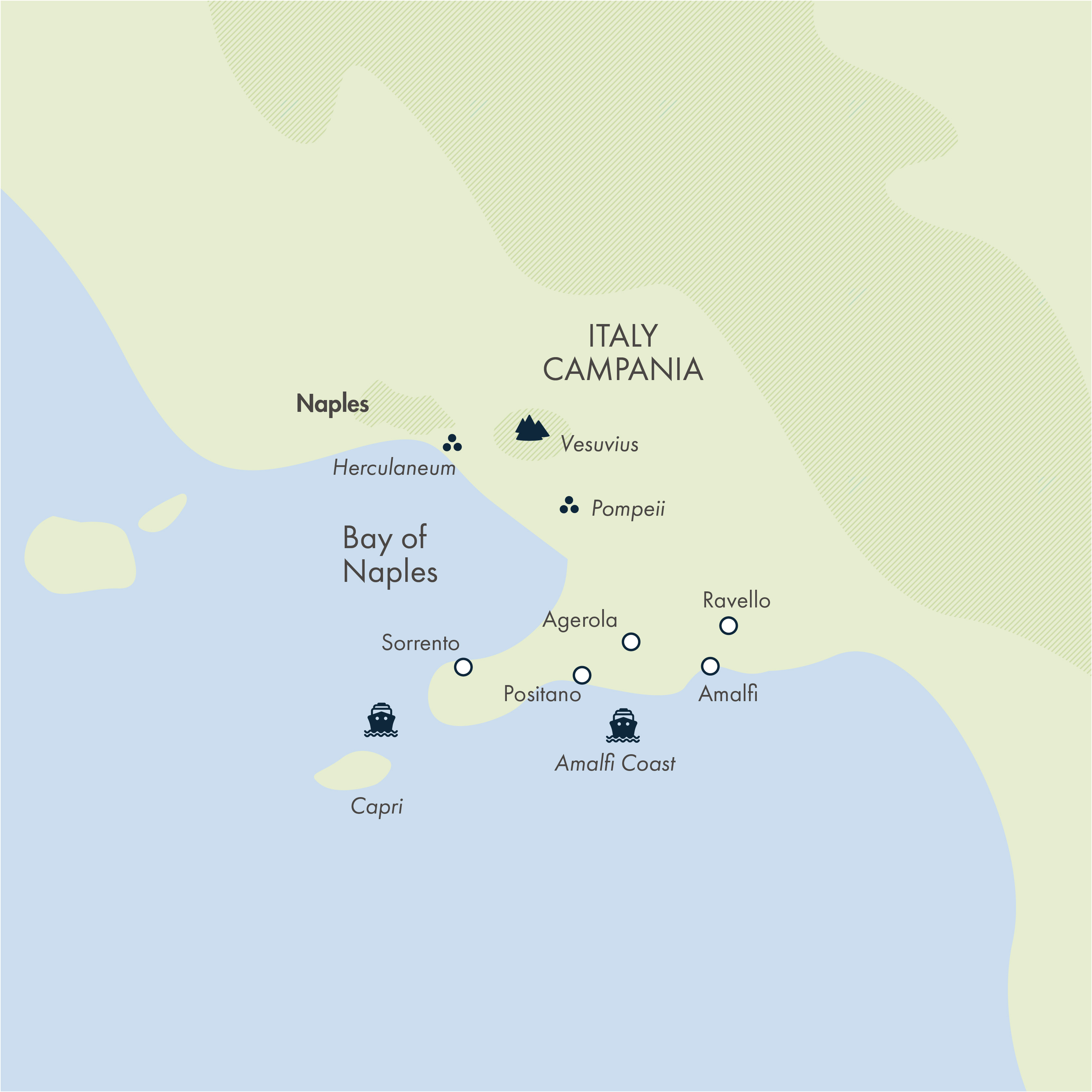 tourhub | Exodus | Highlights of the Amalfi Coast | AVG | Route Map