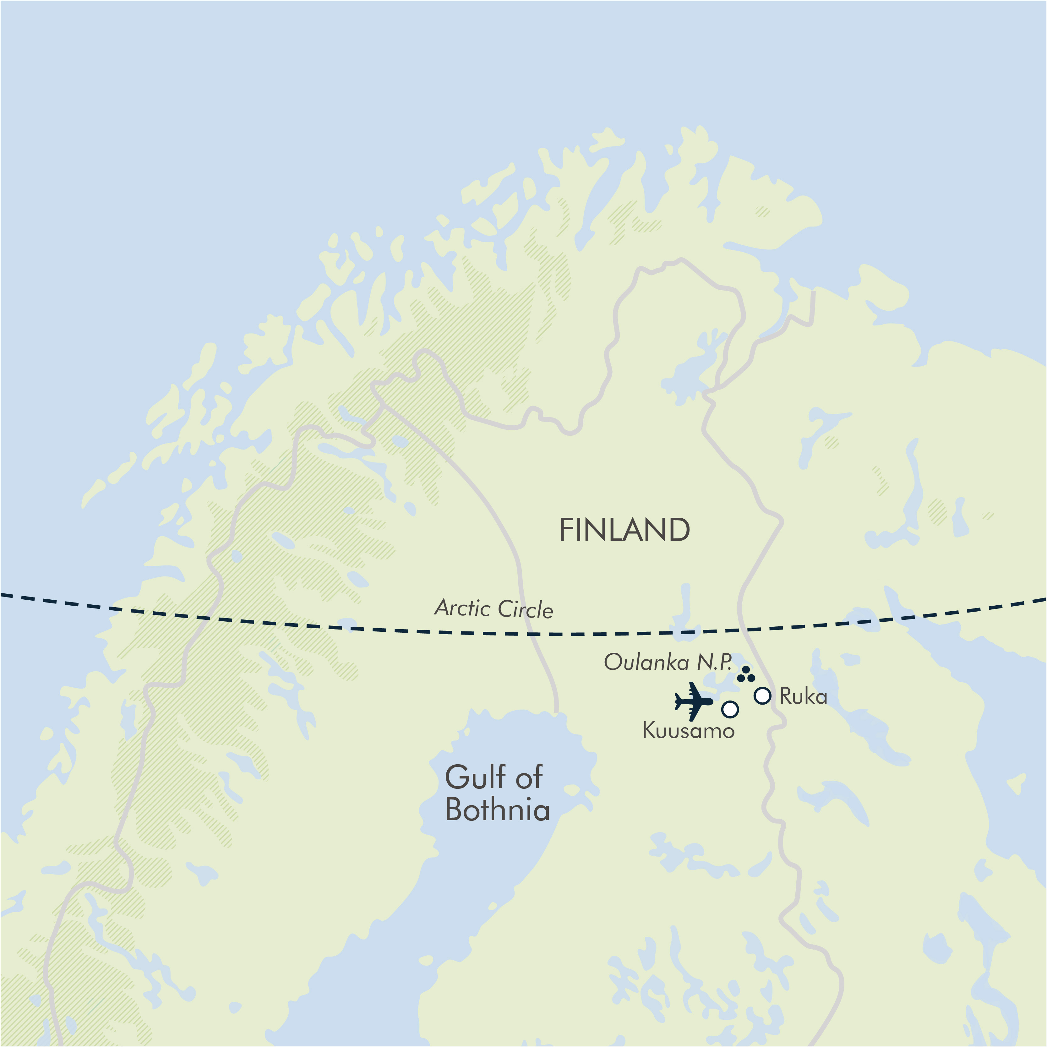 tourhub | Exodus Adventure Travels | Snowshoeing in Finland | Tour Map