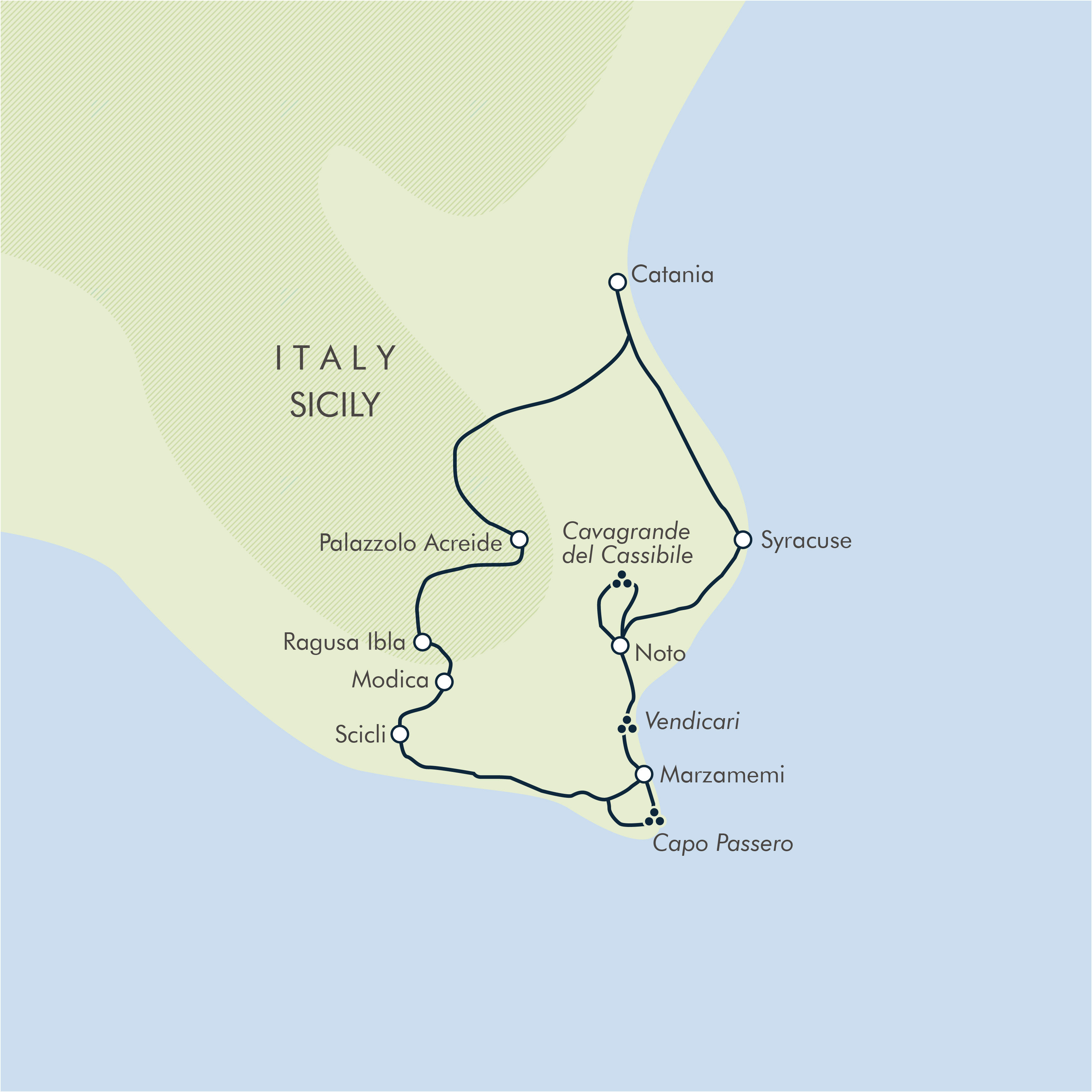 tourhub | Exodus | Cycling in Sicily | Tour Map