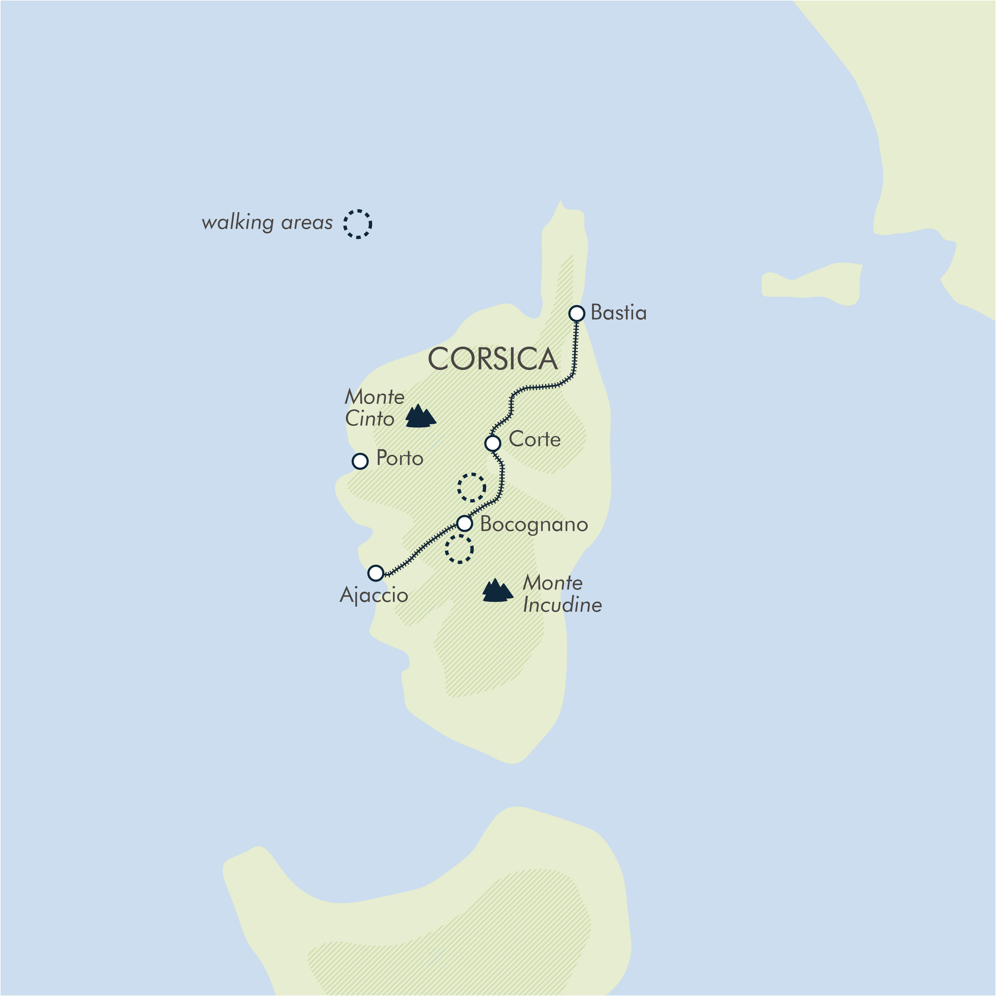 tourhub | Exodus Adventure Travels | Mountains & Villages of Corsica | Tour Map