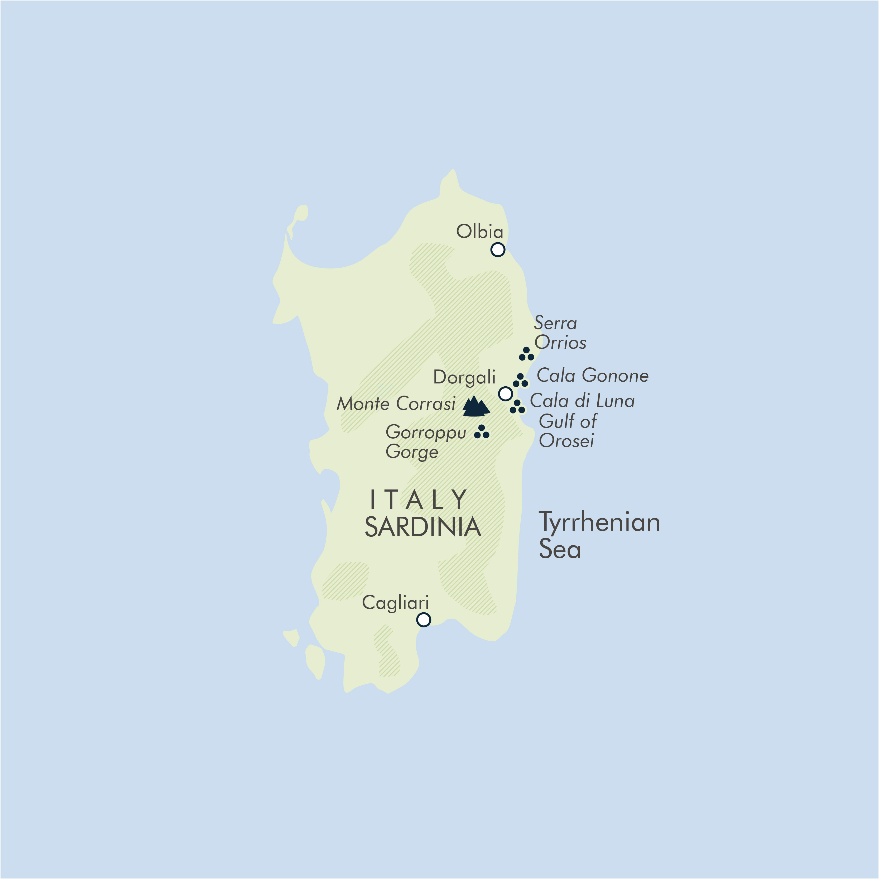 tourhub | Exodus Adventure Travels | Walking in Sardinia | Tour Map