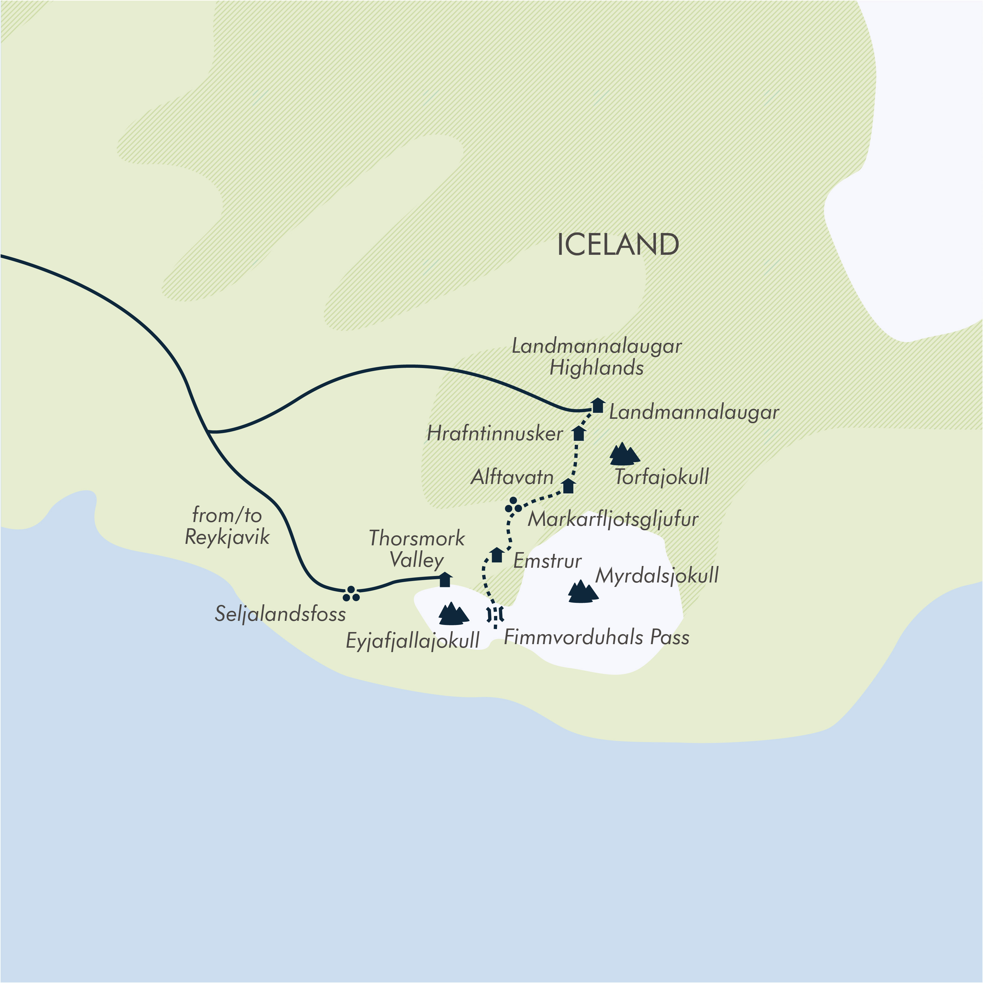 tourhub | Exodus | Iceland's Laugavegur Trek | Tour Map