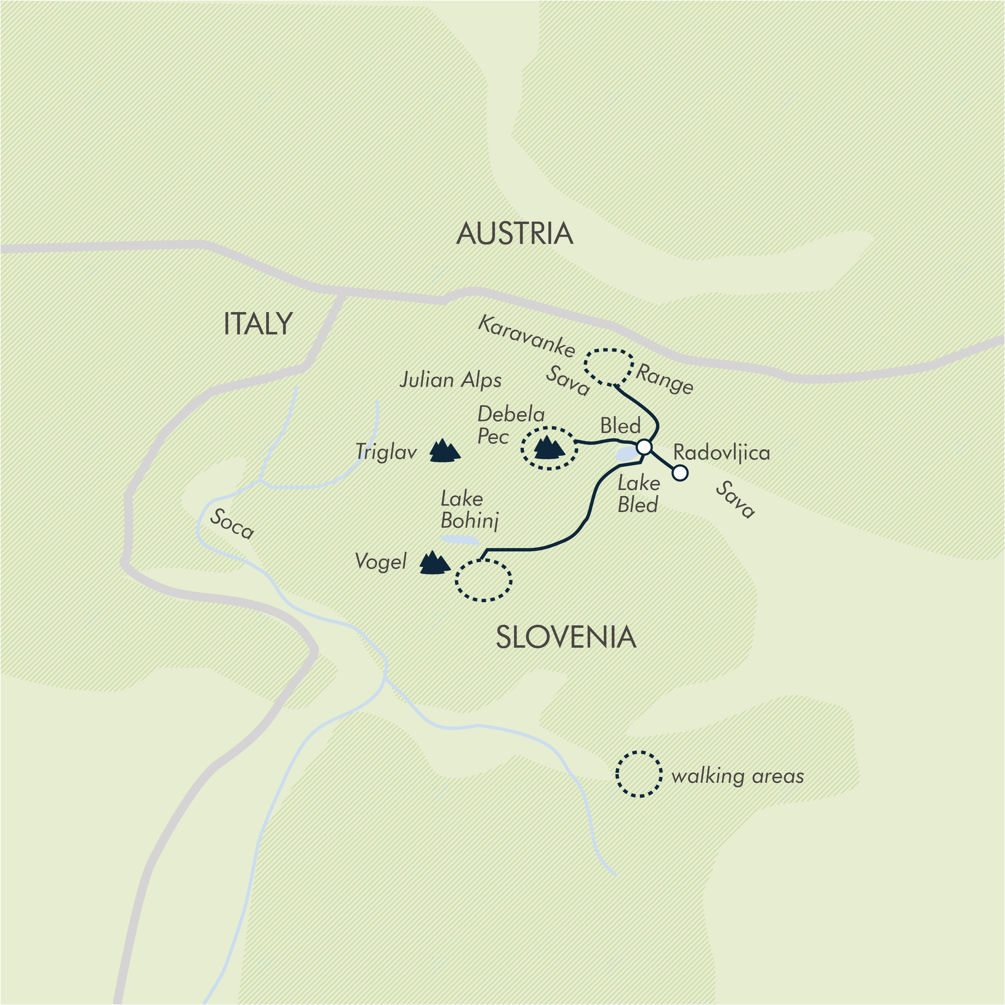 tourhub | Exodus | Lakes & Mountains of Slovenia | Tour Map