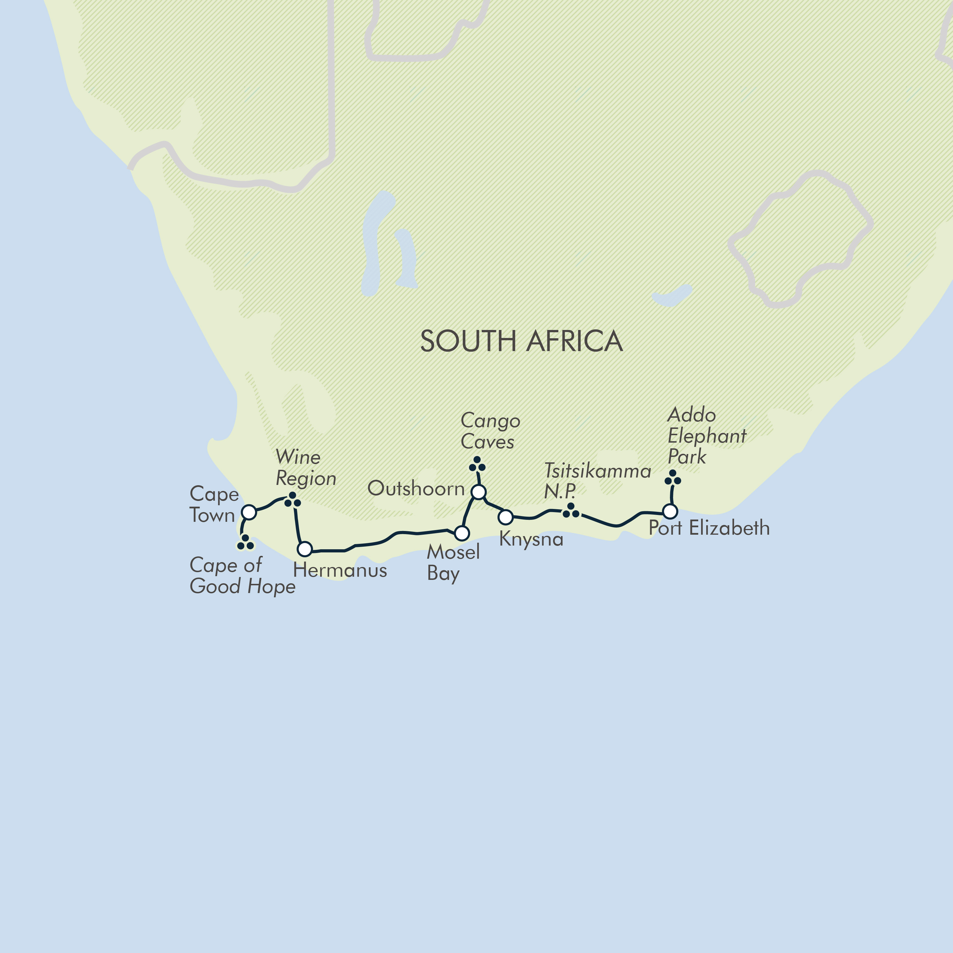 tourhub | Exodus | Cape Town & the Garden Route | Tour Map