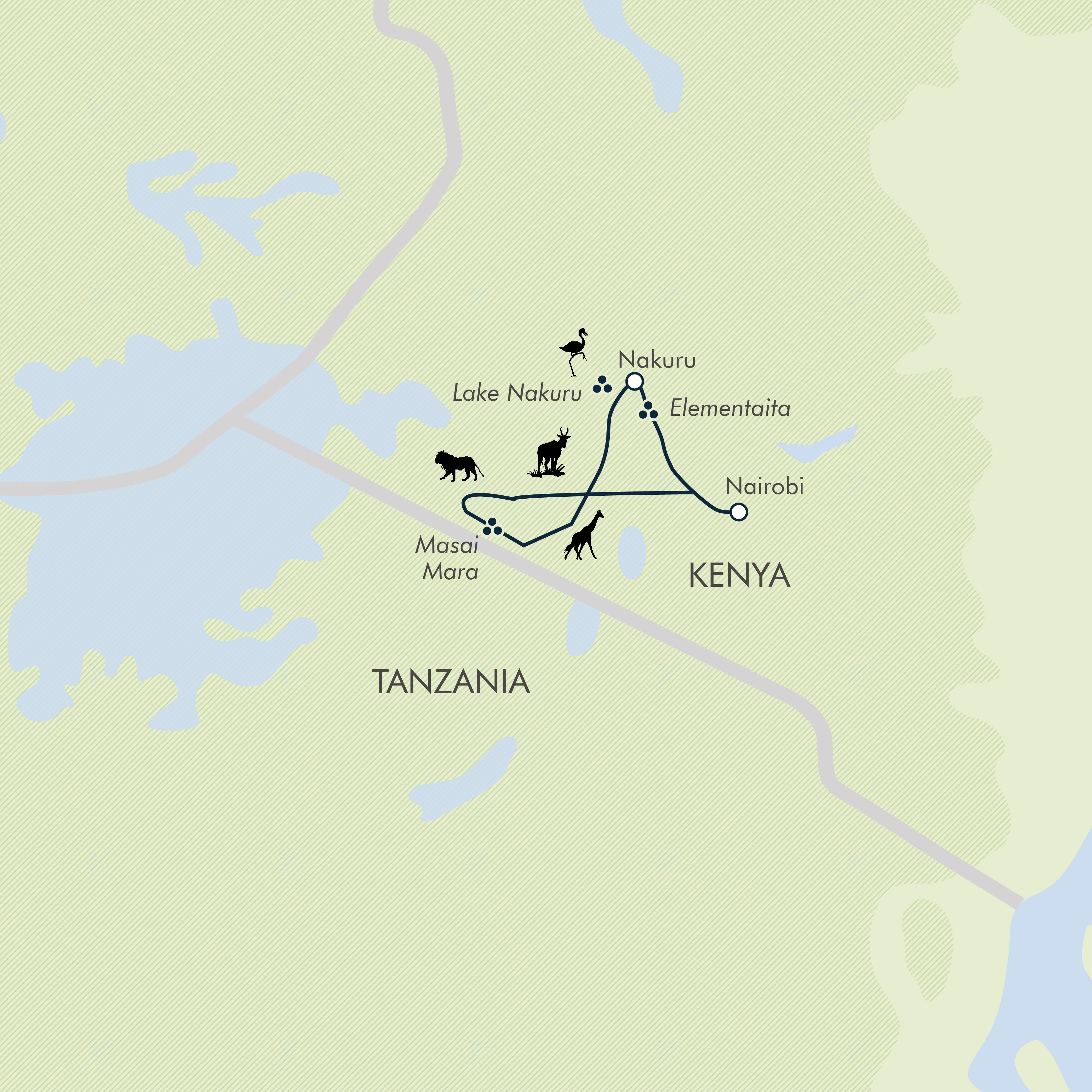 tourhub | Exodus Adventure Travels | Classic Kenya 4WD Safari | Tour Map