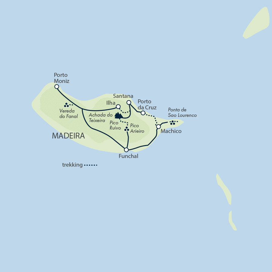 tourhub | Exodus Adventure Travels | Walking the Island of Madeira | Tour Map