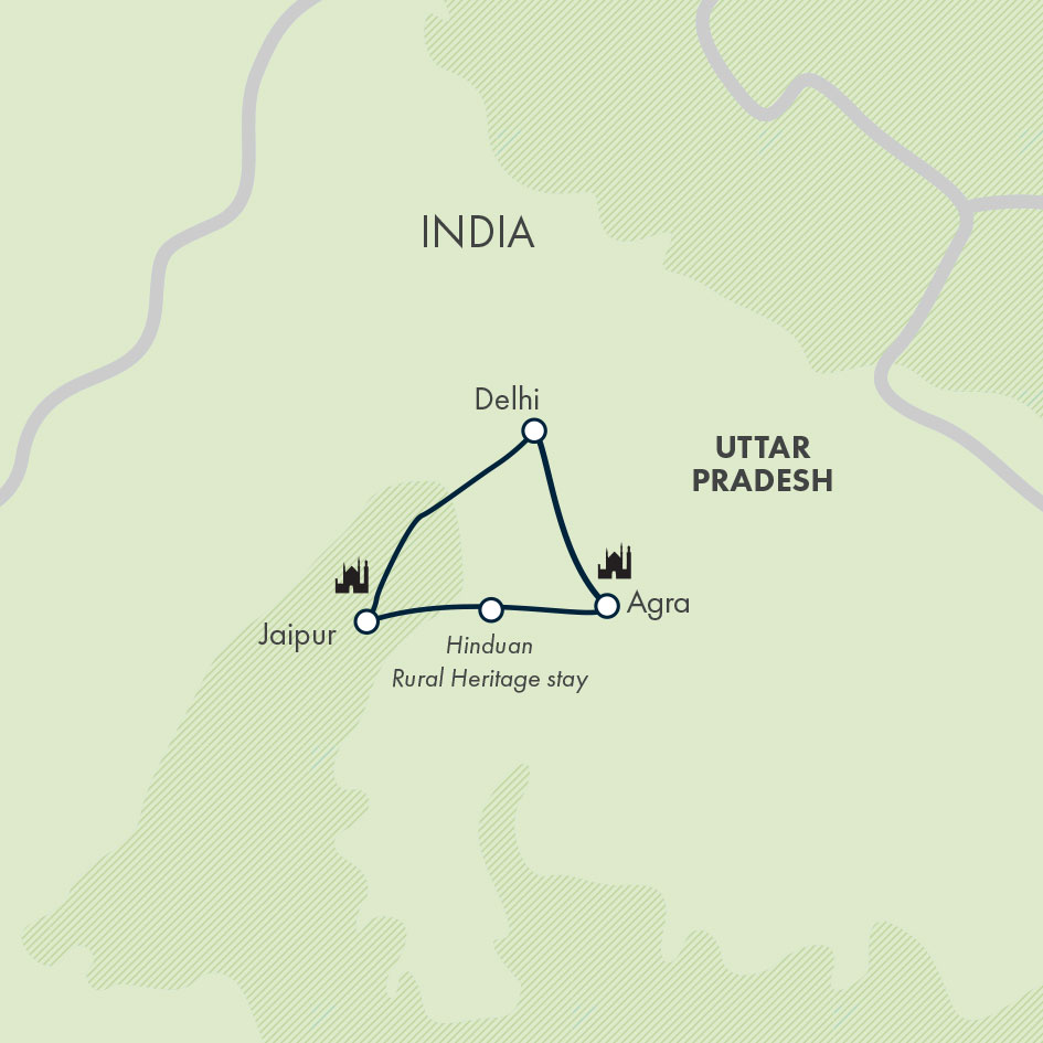 tourhub | Exodus Adventure Travels | India's Golden Triangle | Tour Map