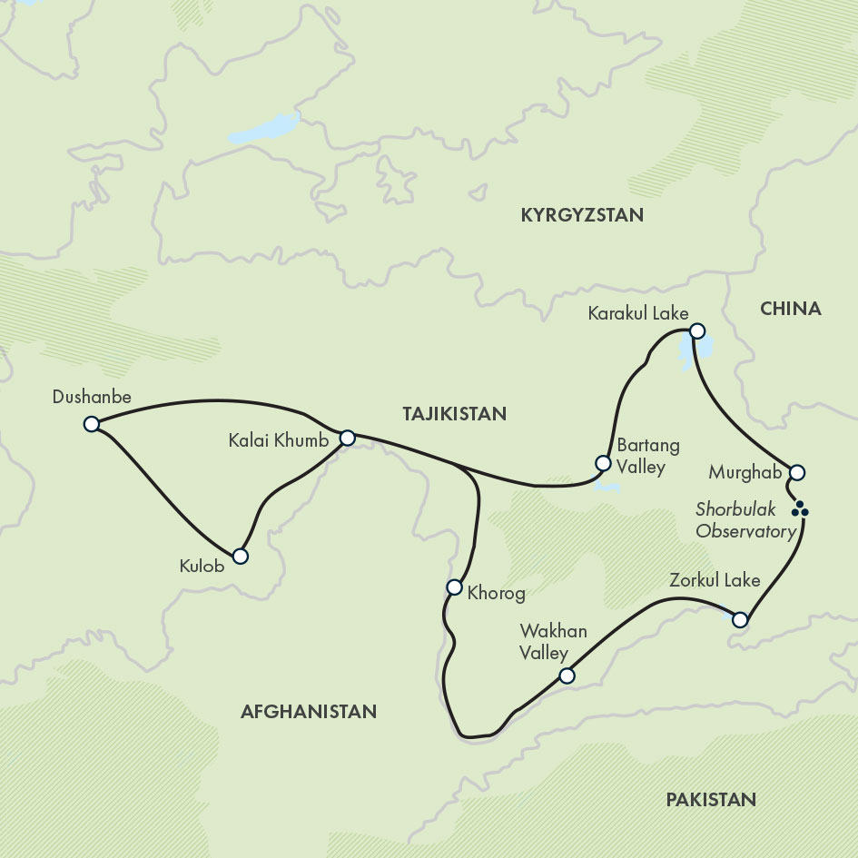 tourhub | Exodus | Tajikistan Expedition: Pamir Highway & beyond | Tour Map