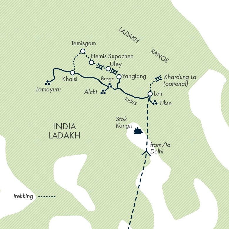 tourhub | Exodus Adventure Travels | Ladakh: Trails of Little Tibet | Tour Map