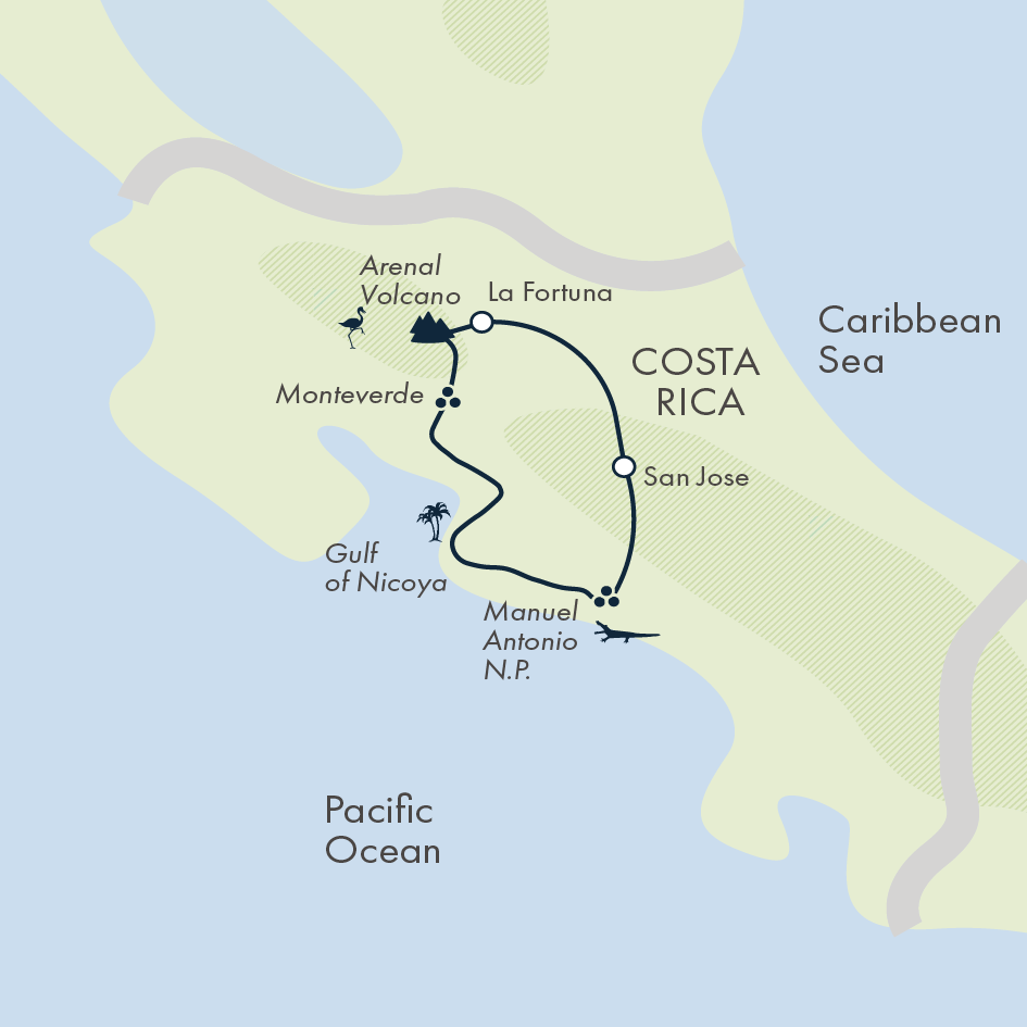tourhub | Exodus Adventure Travels | Essential Costa Rica | Tour Map