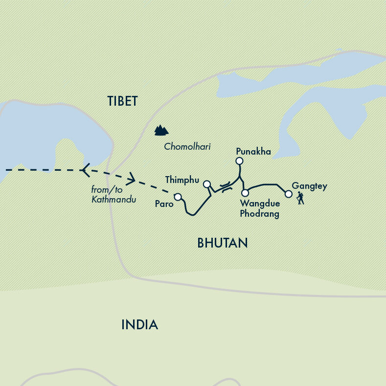 tourhub | Exodus Adventure Travels | Festivals of Bhutan – Paro | Tour Map