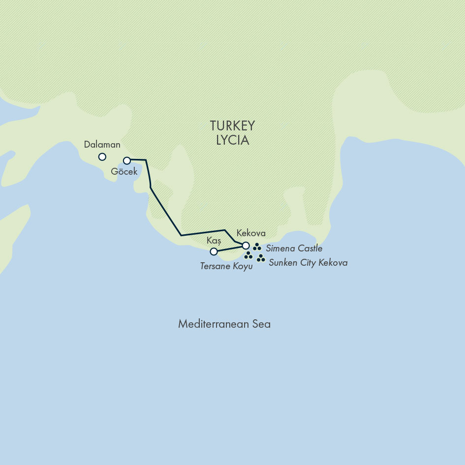 tourhub | Exodus Adventure Travels | Kayaking the Turquoise Coast | Tour Map