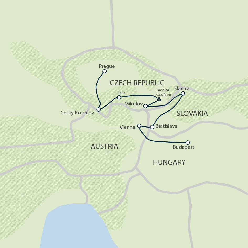 tourhub | Exodus | Central Europe: Castles, Culture & Capitals | Tour Map