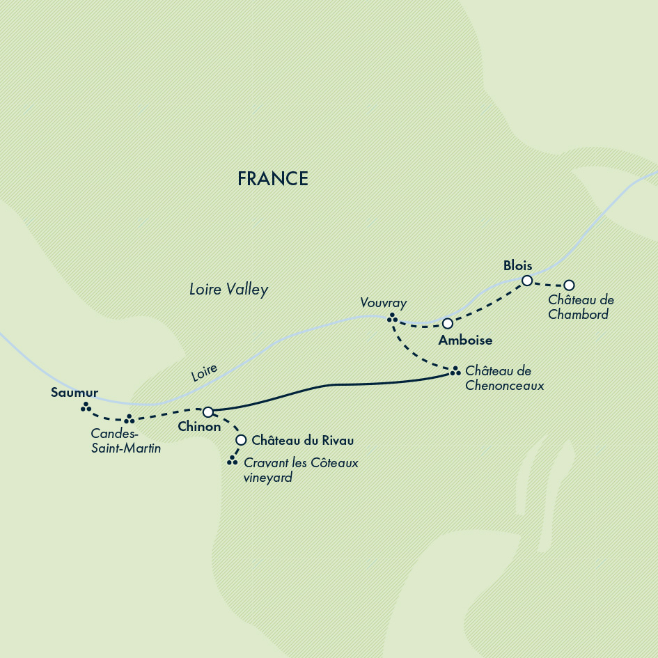 tourhub | Exodus | Cycle the Loire Valley | MLV | Route Map