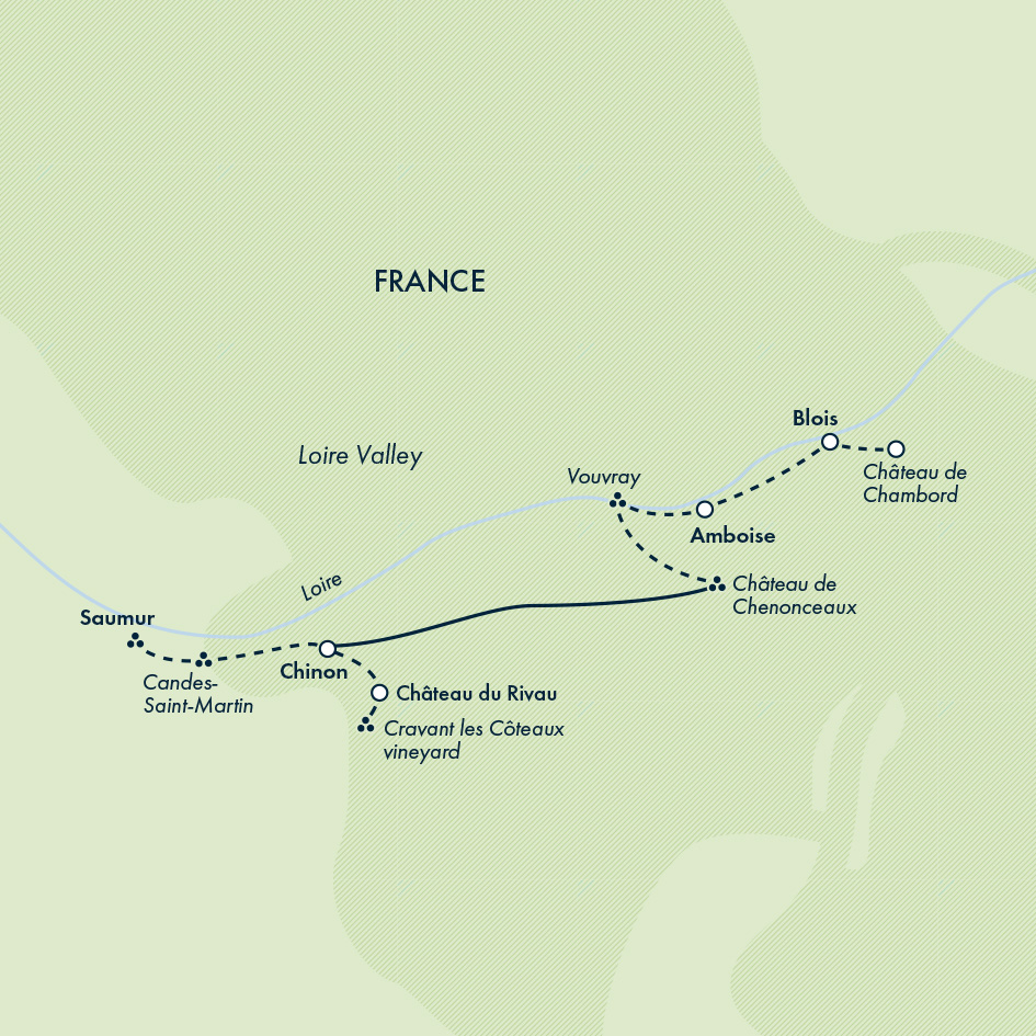 tourhub | Exodus Adventure Travels | Cycle the Loire Valley | Tour Map