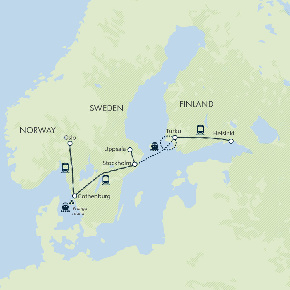 tourhub | Exodus | Best of Norway, Sweden & Finland | ASY | Route Map