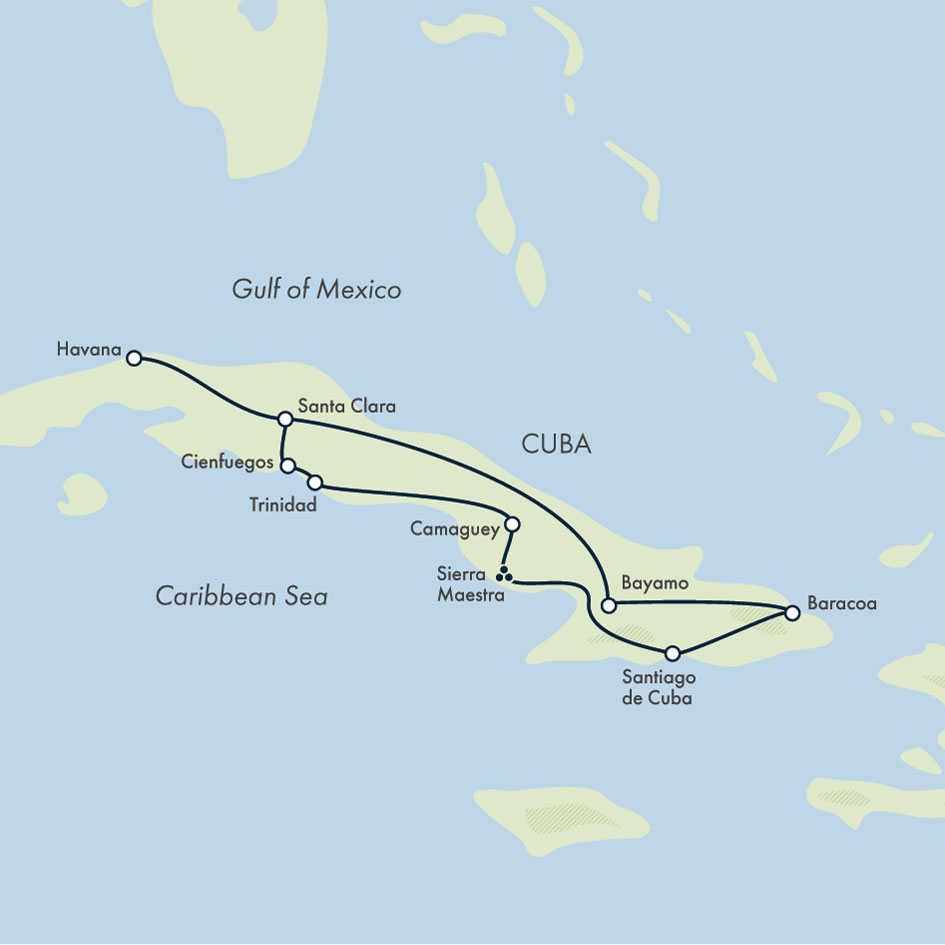 tourhub | Exodus | Cuba: La Isla Grande | Tour Map