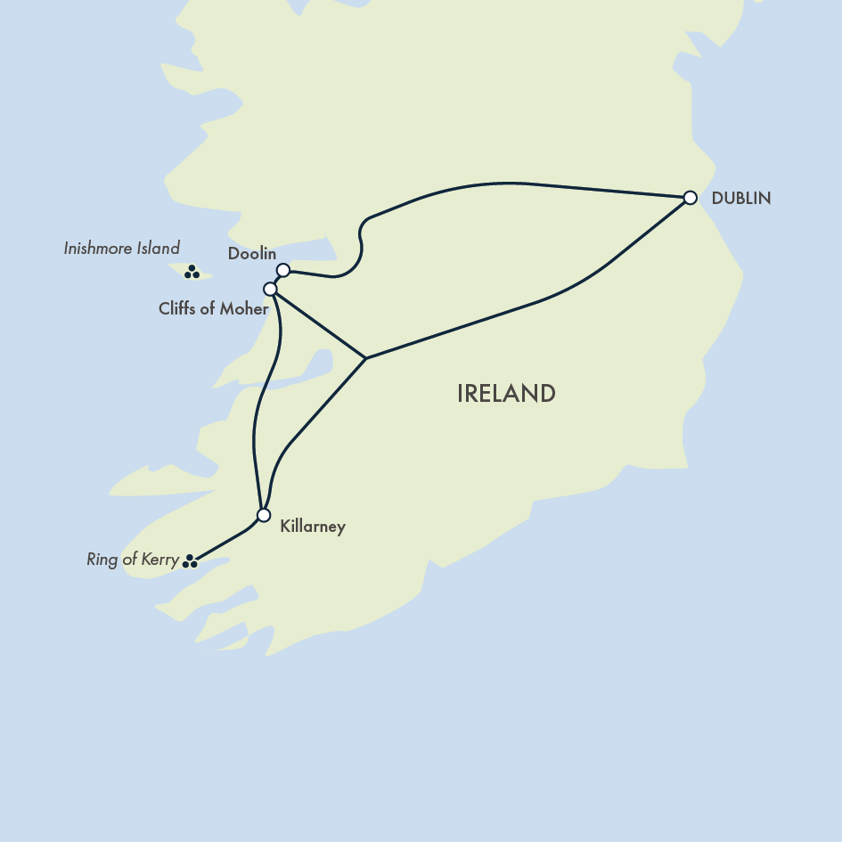 tourhub | Exodus Adventure Travels | Walking Ireland’s Wild Atlantic Way | Tour Map
