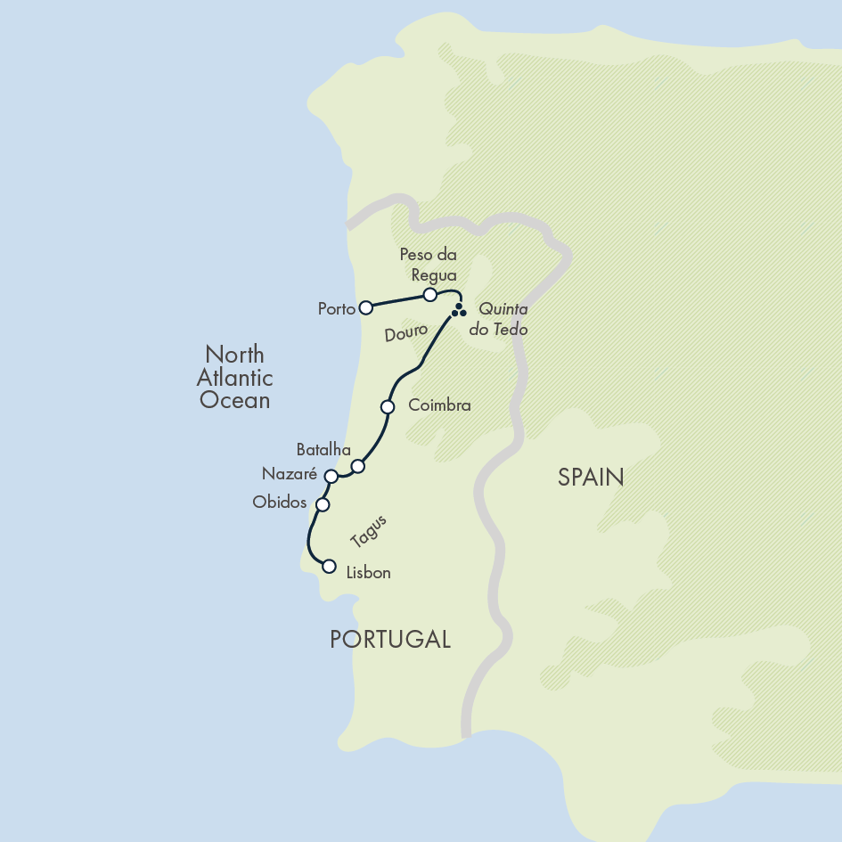 tourhub | Exodus Adventure Travels | Highlights of Portugal | Tour Map