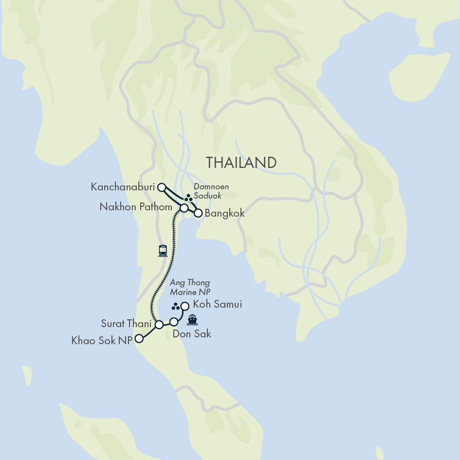 tourhub | Exodus Adventure Travels | Thailand Family Adventure | Tour Map