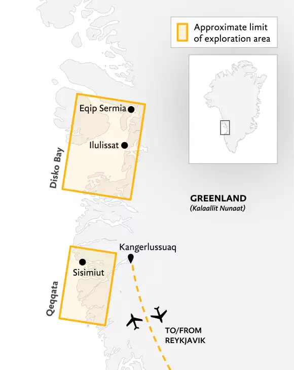 tourhub | Exodus Adventure Travels | West Greenland Ice Odyssey: Glaciers and Icebergs | Tour Map