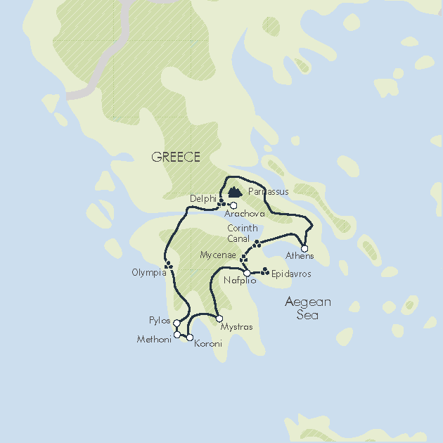 tourhub | Exodus Adventure Travels | Highlights of Ancient Greece | Tour Map