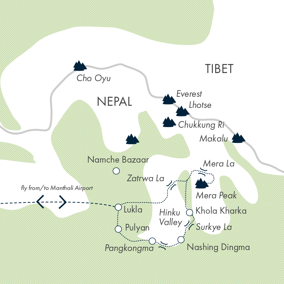 tourhub | Exodus Adventure Travels | Mera Peak Climb | Tour Map