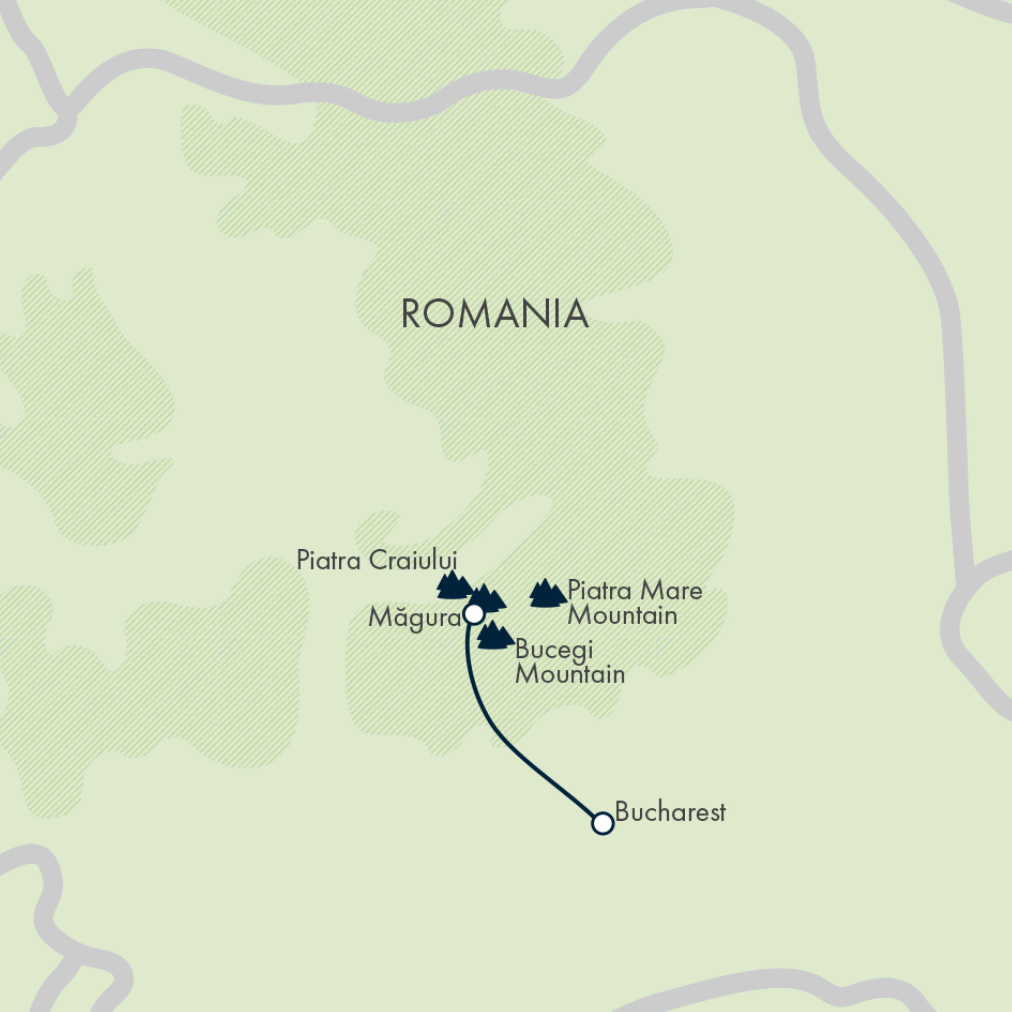 tourhub | Exodus Adventure Travels | Summits of the Transylvanian Alps | Tour Map