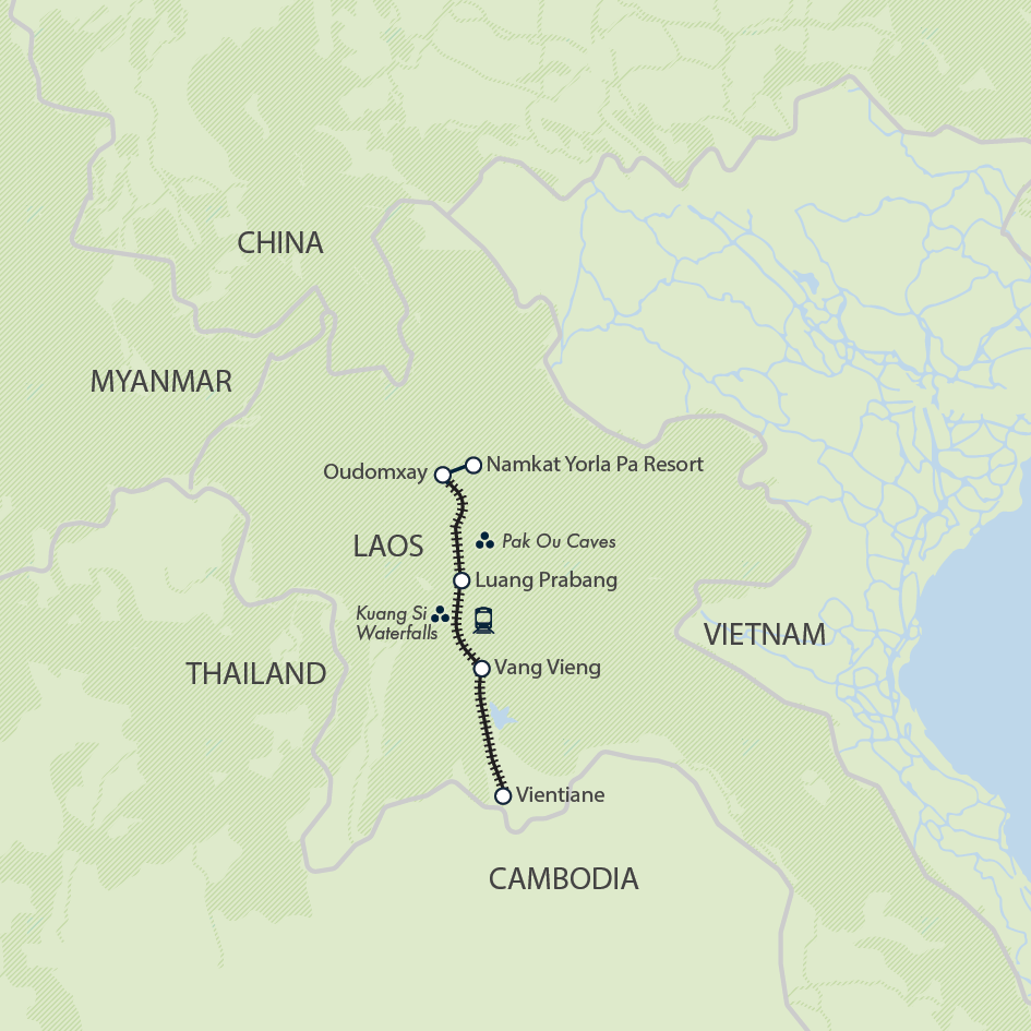 tourhub | Exodus Adventure Travels | Discover Laos in Comfort | Tour Map