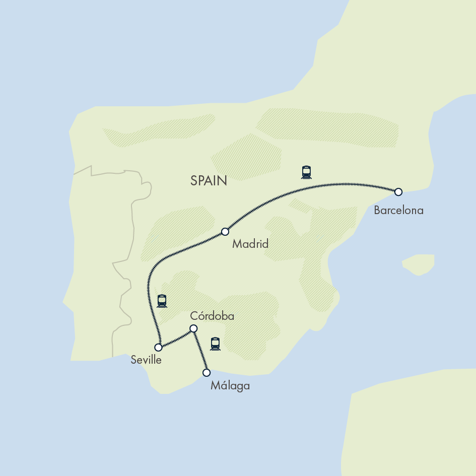 tourhub | Exodus Adventure Travels | Highlights of Spain by Rail | Tour Map