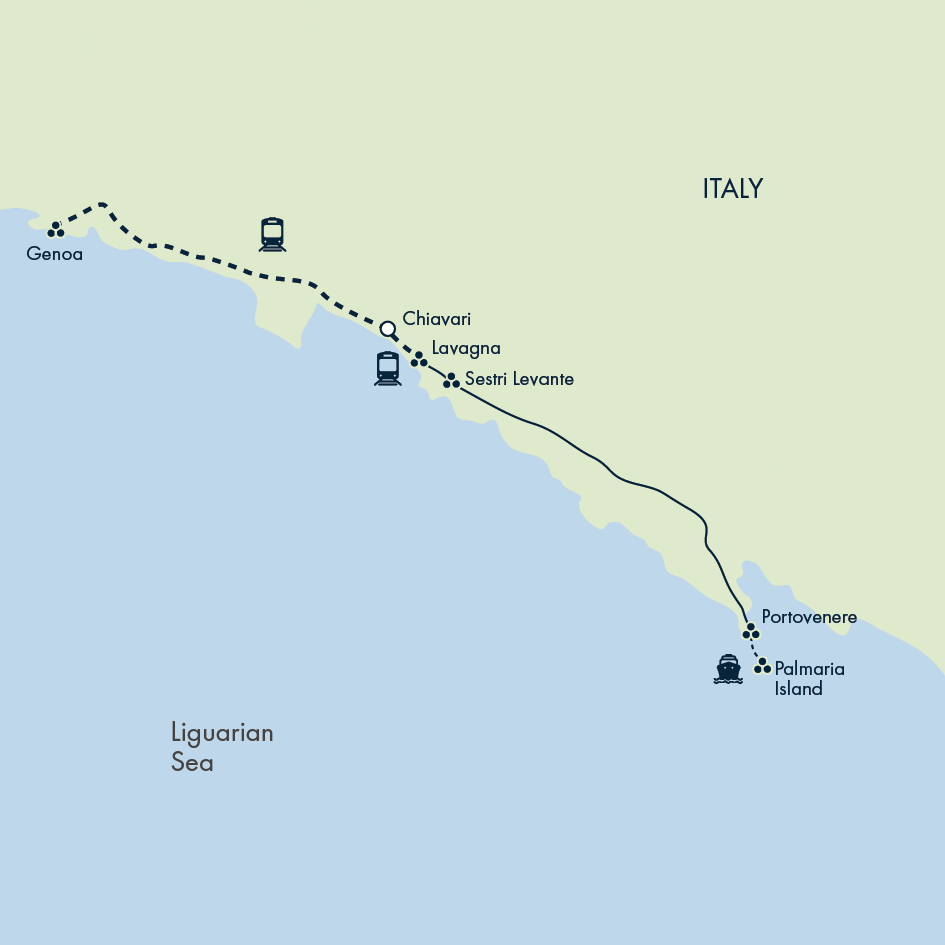 Walks & Food of the Italian Riviera Itinerary Map
